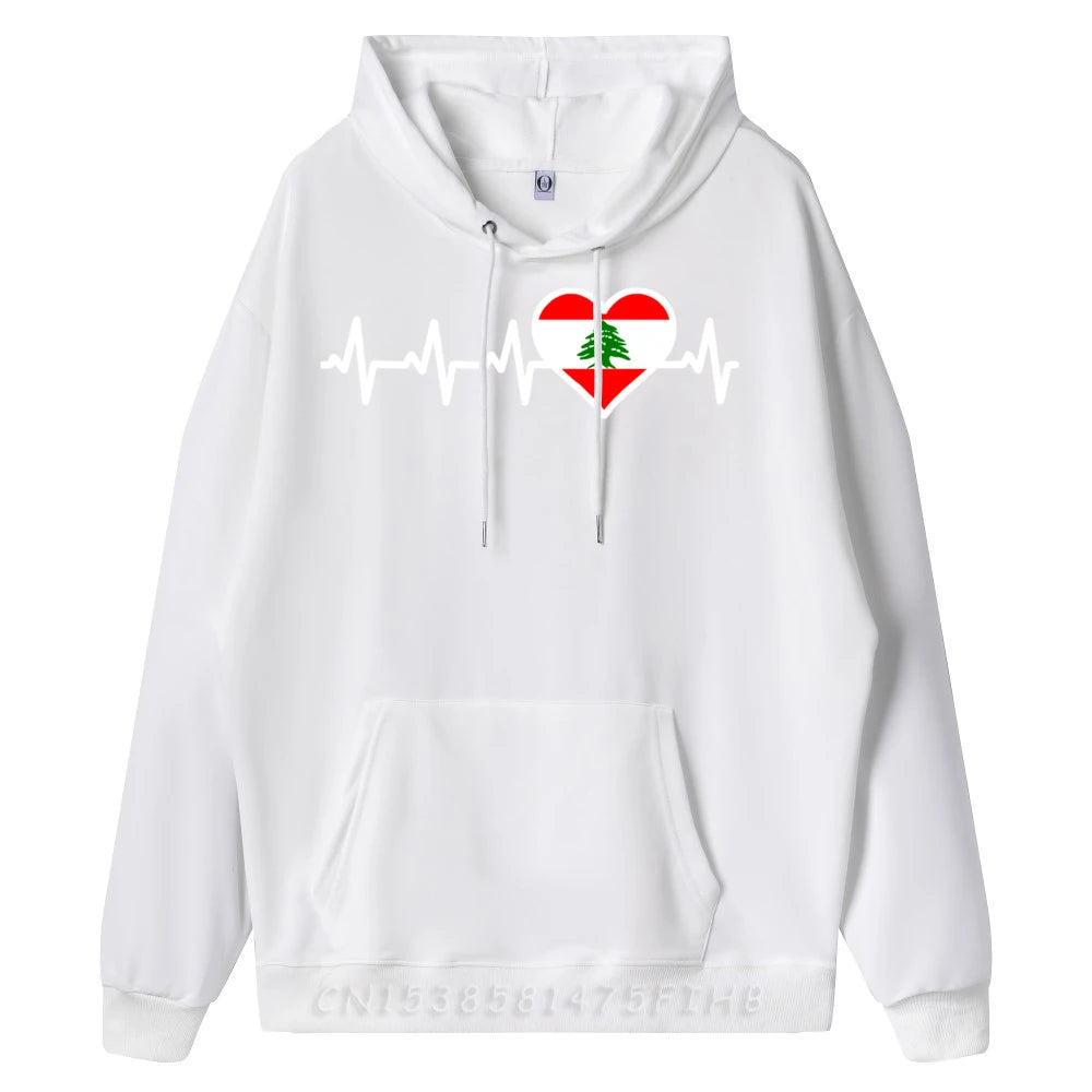 Lebanon Heartbeat Lebanese Flag Pullover Hoodie