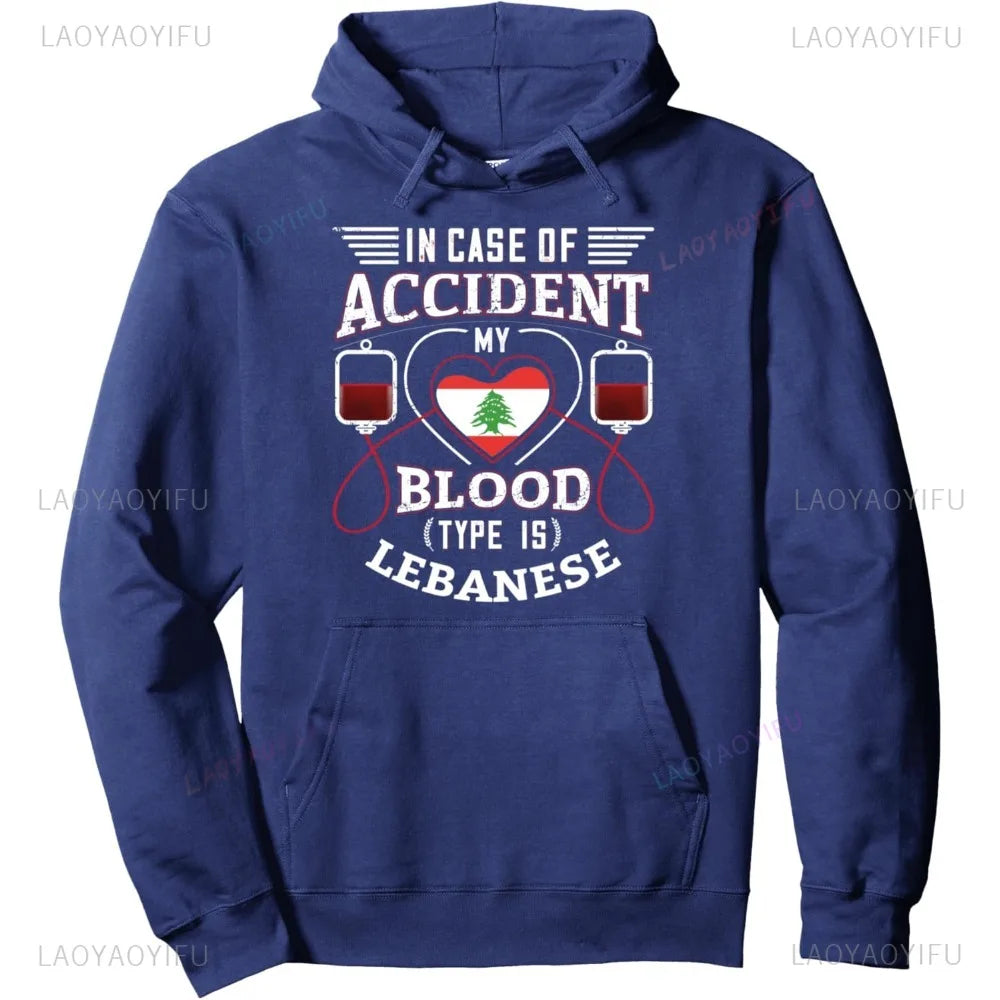Lebanon Flag Hoodie Pullover Bloodtype