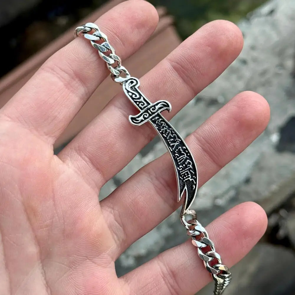 Vintage Stainless Steel Zulfiqar Sword Bracelet