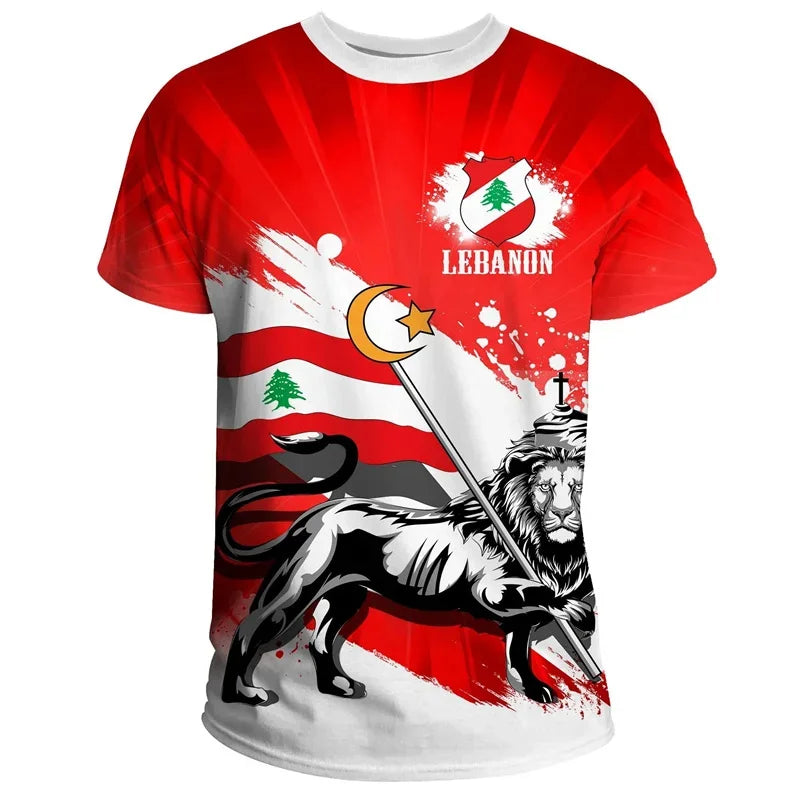 3D Lebanon Flag T Shirt