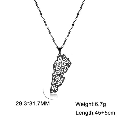 Lebanon Map Pendant Necklace