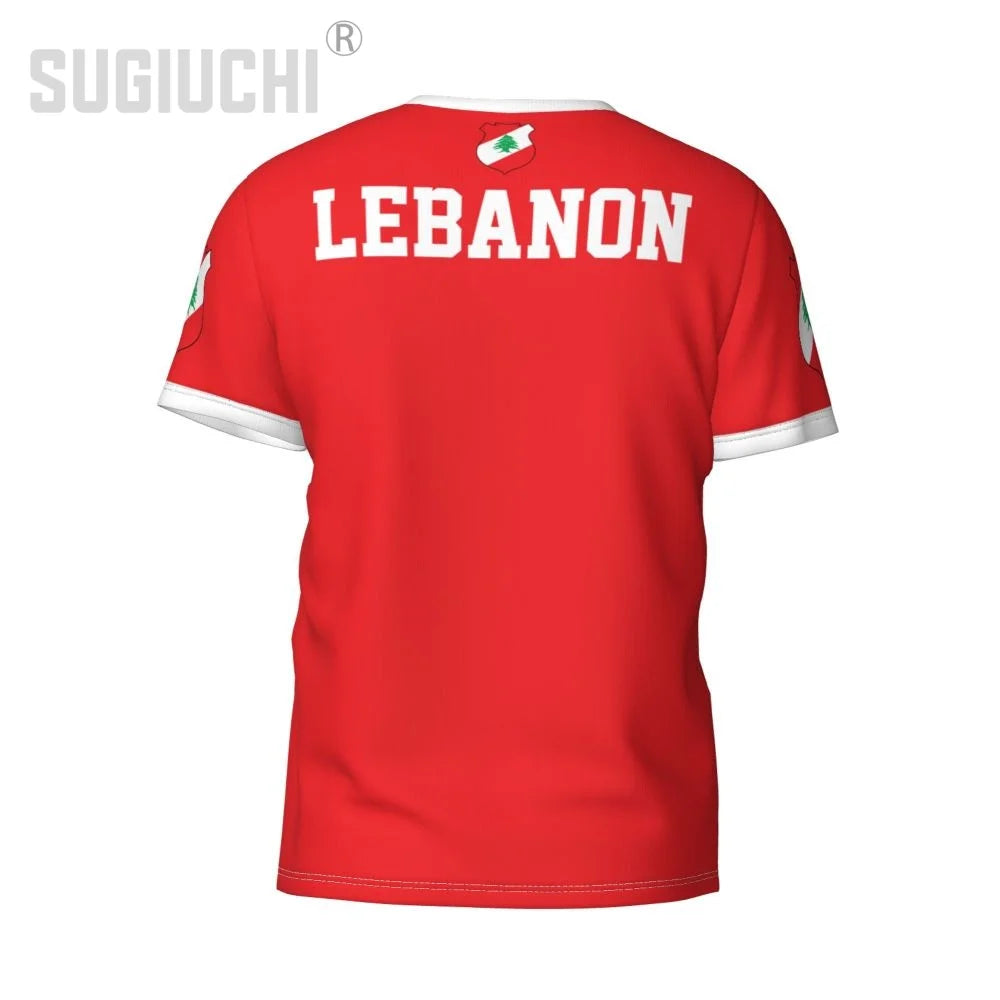 Custom Name Number Lebanon Flag Emblem 3D T-shirts