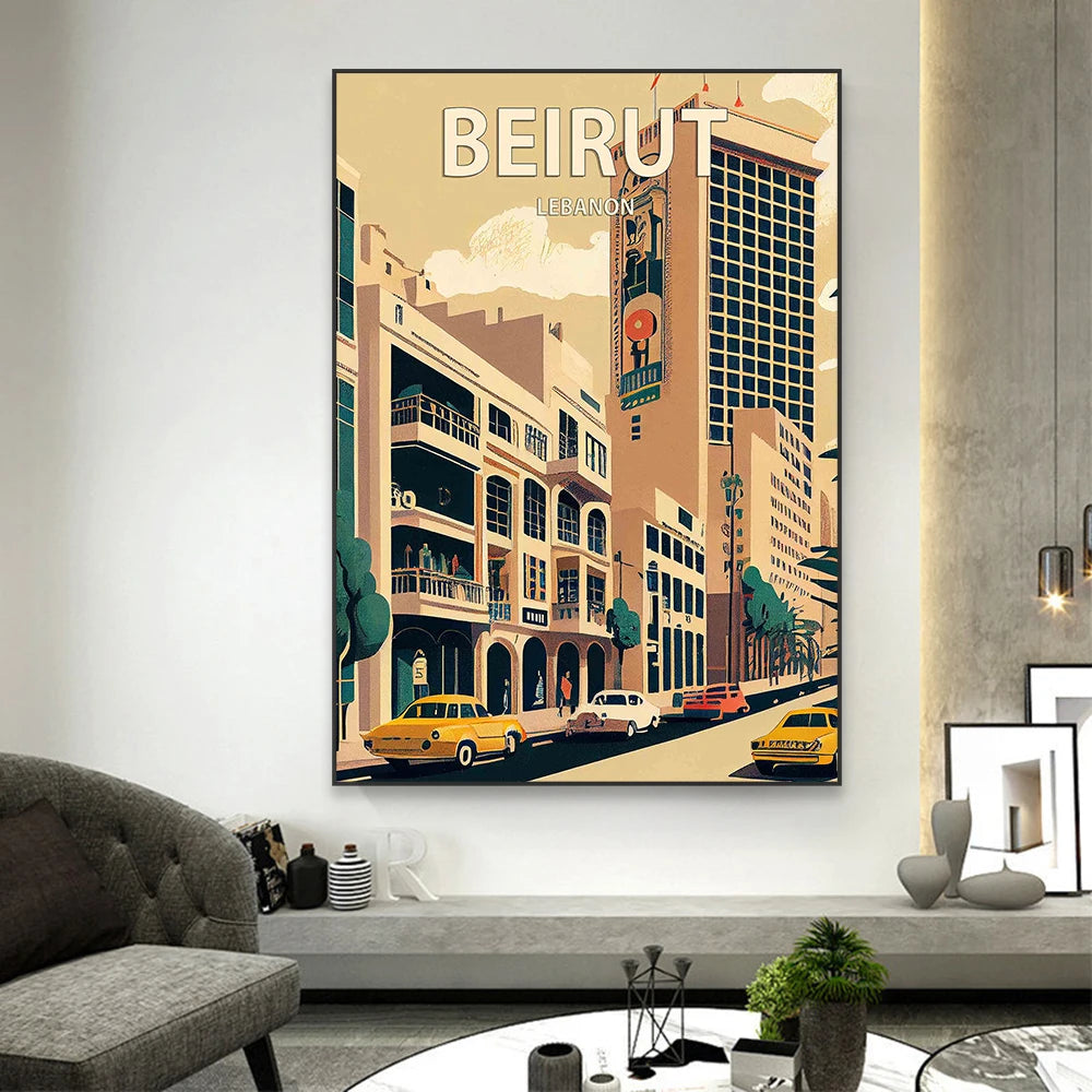1pc frameless Lebanon Beirut Wall Art