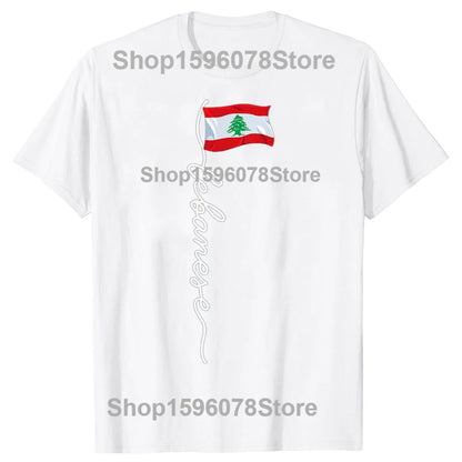 Lebanon T-Shirt Cotton Unisex with Lebanese Flag