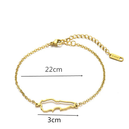 Liban Map With Flag Black Beads Bracelet  Jewelry Lebanon Map