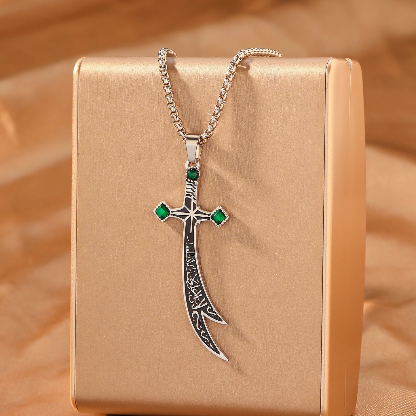 Zulfiqar Sword Necklace Arabic Calligraphy