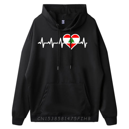 Lebanon Heartbeat Lebanese Flag Pullover Hoodie