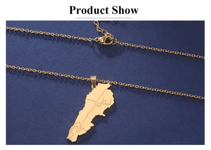Lebanon Map Pendant Necklaces for Men Women Stainless Steel Lebanese State Necklace Jewelry 2026 Gifts Wholesale New