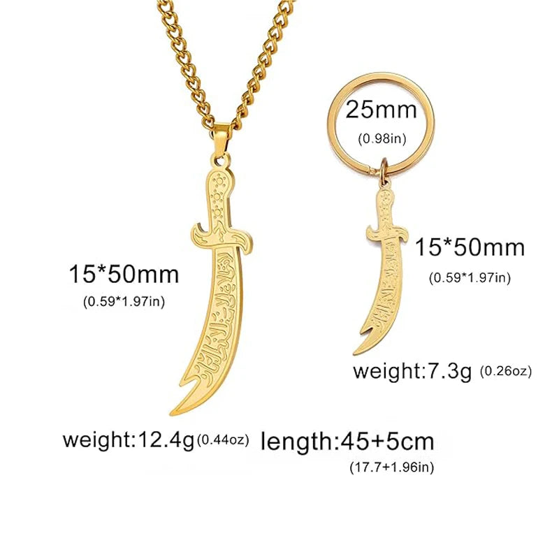 Stainless Steel Sword Necklace Zulfiqar Sword