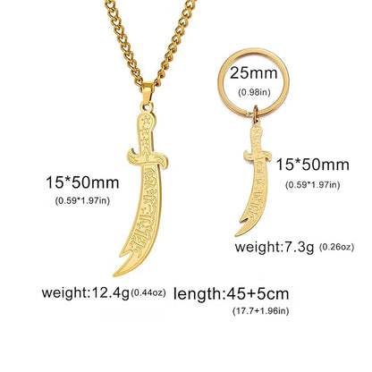 Stainless Steel Sword Necklace Zulfiqar Sword