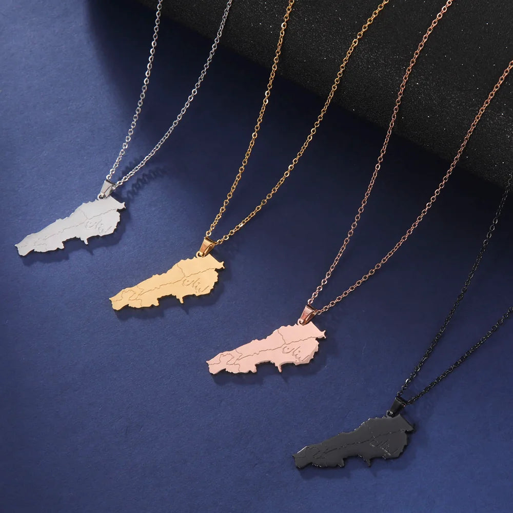 Lebanon Map Pendant Necklaces for Men Women Stainless Steel Lebanese State Necklace Jewelry 2026 Gifts Wholesale New