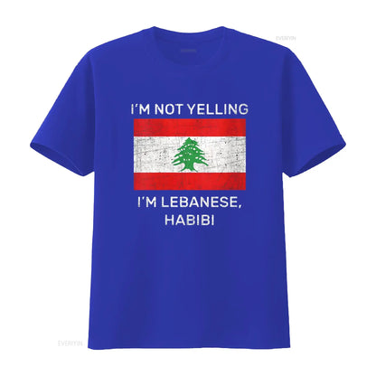 Not Yelling Lebanese Habibi Lebanon Flag T Shirt