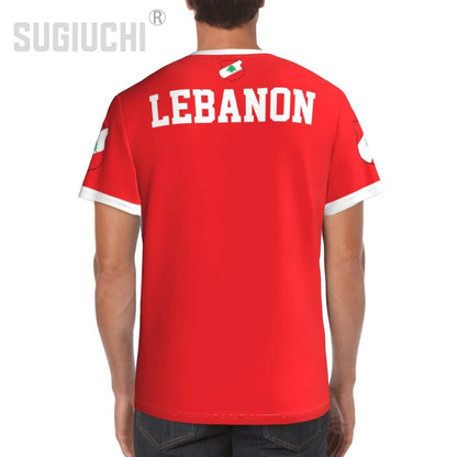 Custom Name Number Lebanon Flag Emblem 3D T-shirts