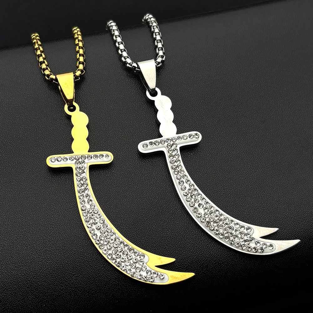 Islamic Imam Ali Zulfiqar Sword Pendant Necklace