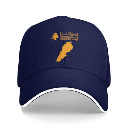 Lebanon Flag Map Cedar Tree Baseball Cap