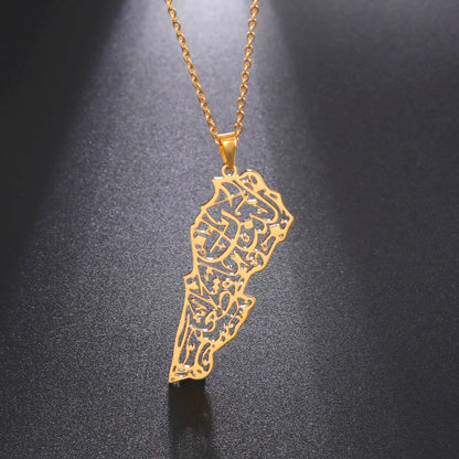Lebanon Map Pendant Necklace