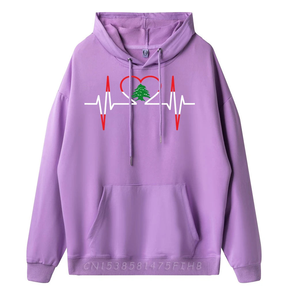 Heartbeat ECG Lebanon Country Flag