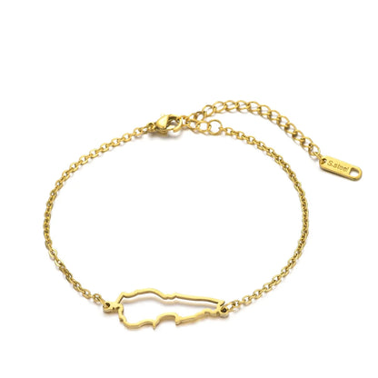 Liban Map With Flag Black Beads Bracelet  Jewelry Lebanon Map