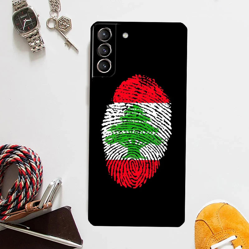 Lebanese Lebanon Flag Case For Samsung Galaxy S24 Ultra S20 S21 S22 S23 Plus S9 S10 S24 FE S25 Ultra Cover Coque