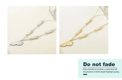 Lebanon Map Necklace Hollow