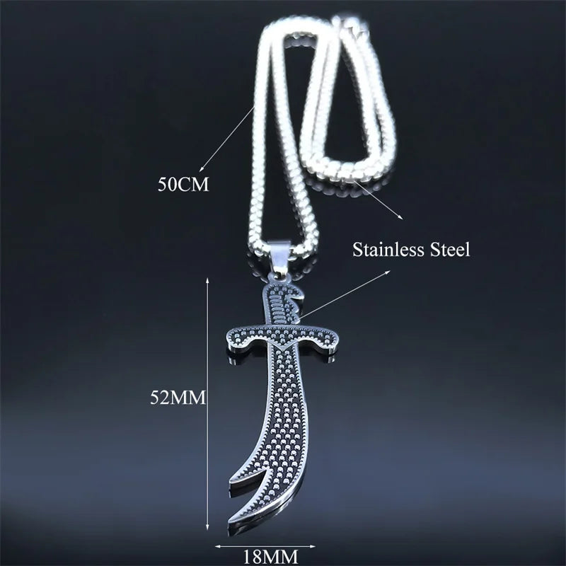 Necklace Stainless Steel Imam Ali Zulfiqar Sword
