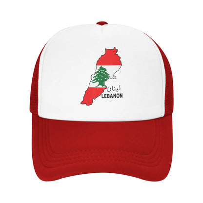 Lebanon Flag Map Mesh Baseball Cap