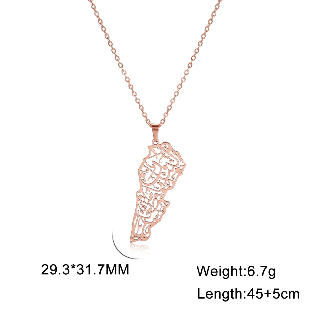 Lebanon Map Pendant Necklace