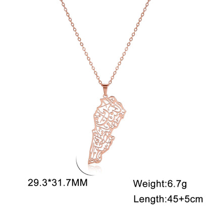Lebanon Map Pendant Necklace