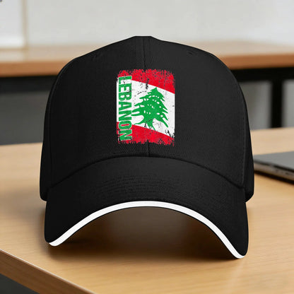 LEBANON Flag Vintage Distressed Baseball Cap
