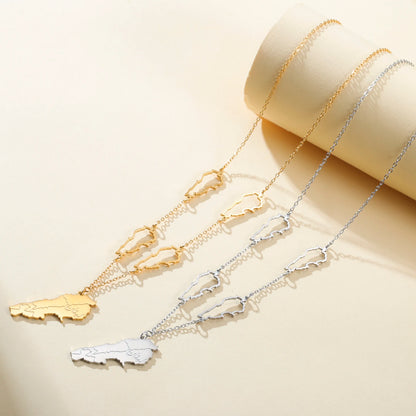 Lebanon Map Necklace Hollow