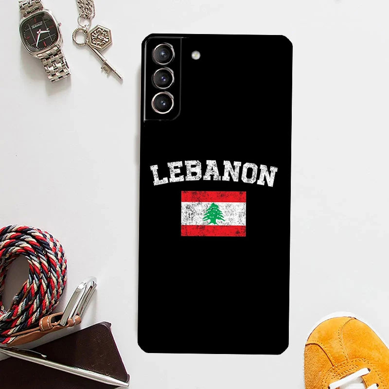 Lebanese Lebanon Flag Case For Samsung Galaxy S24 Ultra S20 S21 S22 S23 Plus S9 S10 S24 FE S25 Ultra Cover Coque