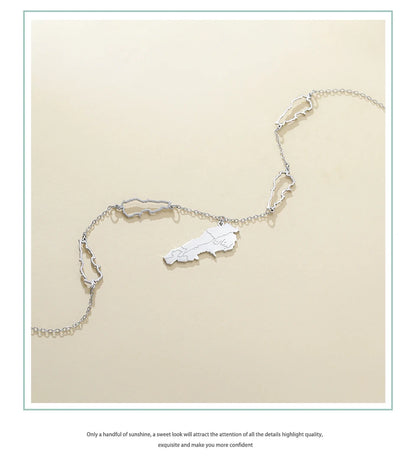 Lebanon Map Necklace Hollow