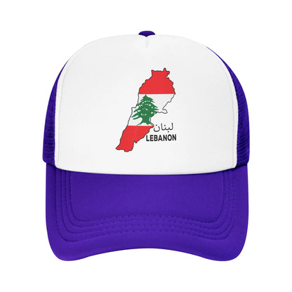 Lebanon Flag Map Mesh Baseball Cap