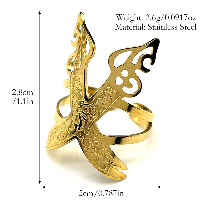 Imam Ali Sword Open Ring