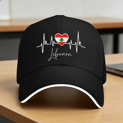 Baseball Cap Lebanon Flag Map