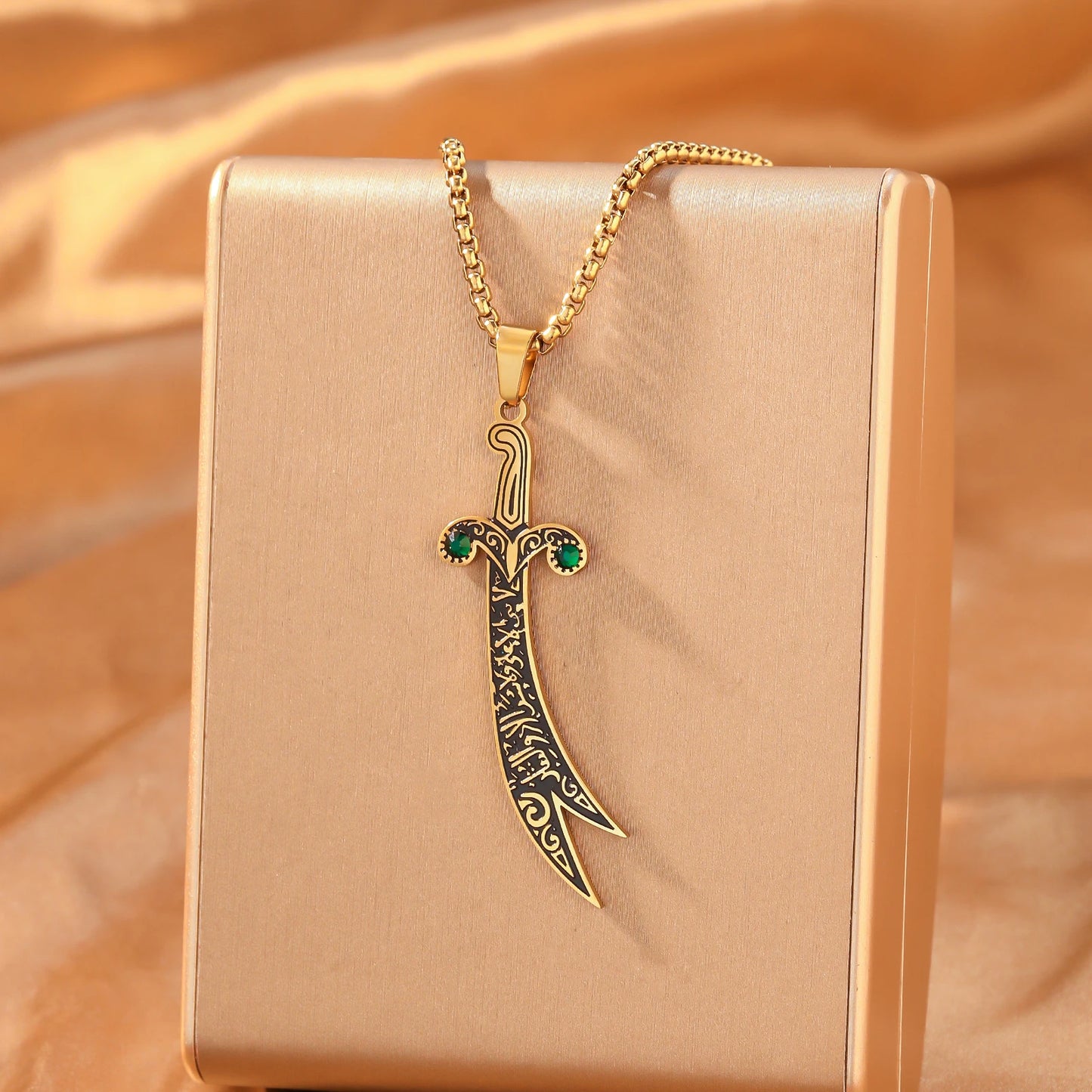 Zulfiqar Sword Necklace Arabic Calligraphy