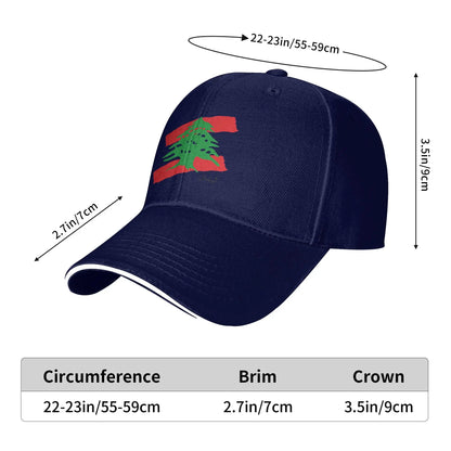 Lebanon Flag Map Casual Baseball Cap