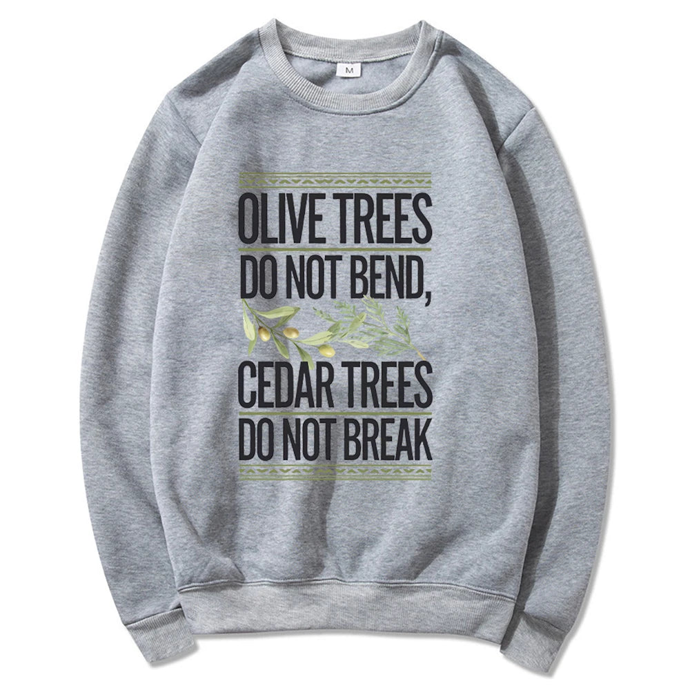 Retro Lebanon Sweatshirt Olive Cedar Trees