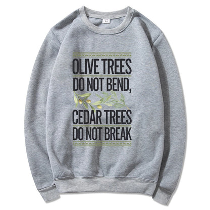 Retro Lebanon Sweatshirt Olive Cedar Trees