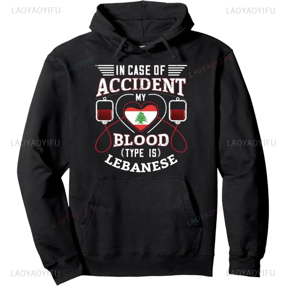 Lebanon Flag Hoodie Pullover Bloodtype