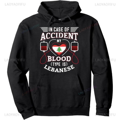Lebanon Flag Hoodie Pullover Bloodtype