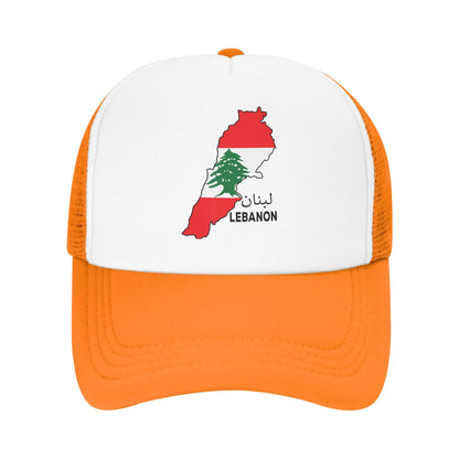 Lebanon Flag Map Mesh Baseball Cap