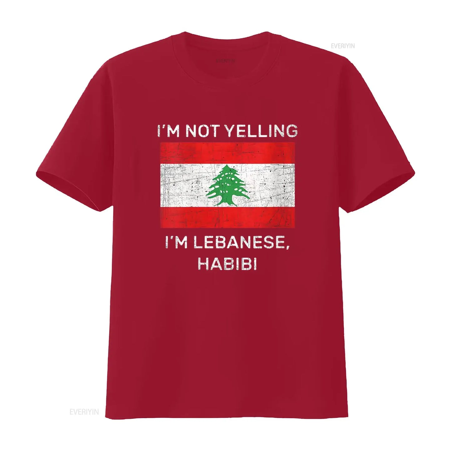 Not Yelling Lebanese Habibi Lebanon Flag T Shirt