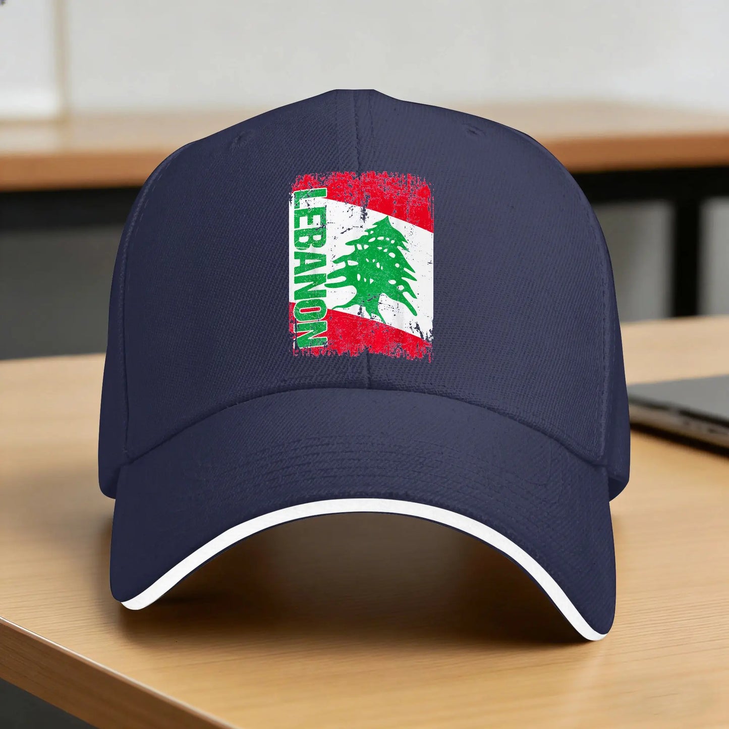 LEBANON Flag Vintage Distressed Baseball Cap