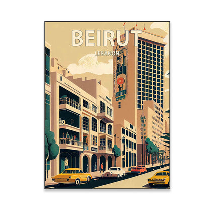 1pc frameless Lebanon Beirut Wall Art