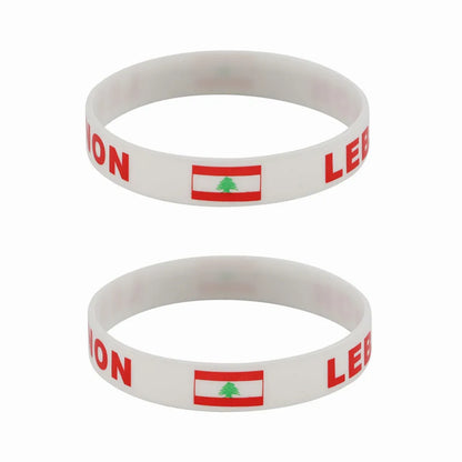 2pcs Lebanon Flag Silicone Bracelets