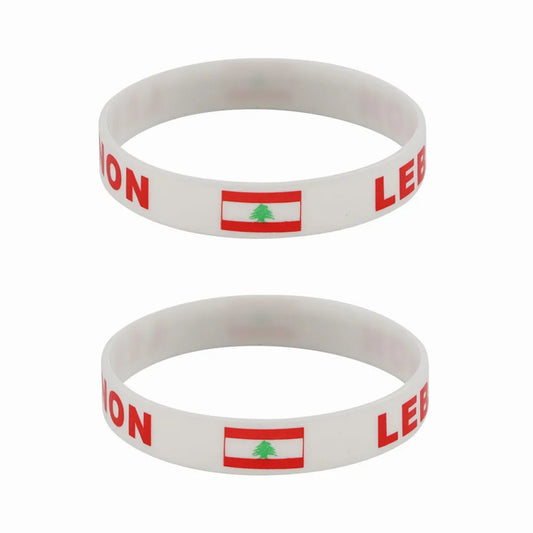 2pcs Lebanon Flag Silicone Bracelets