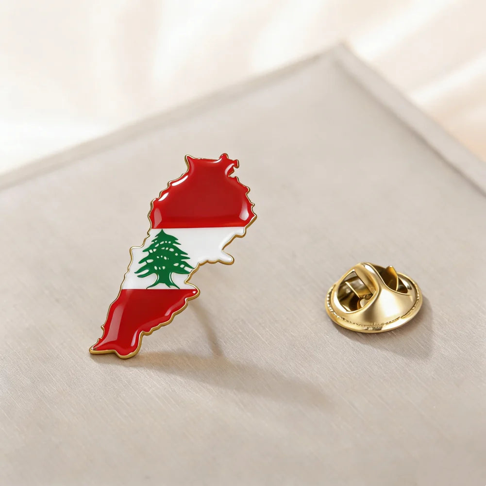 Lebanon Country Map Cedar of Lebanon Charm Lebanon Brooch for Women Men Jewelry Lebanon Maps Brooch