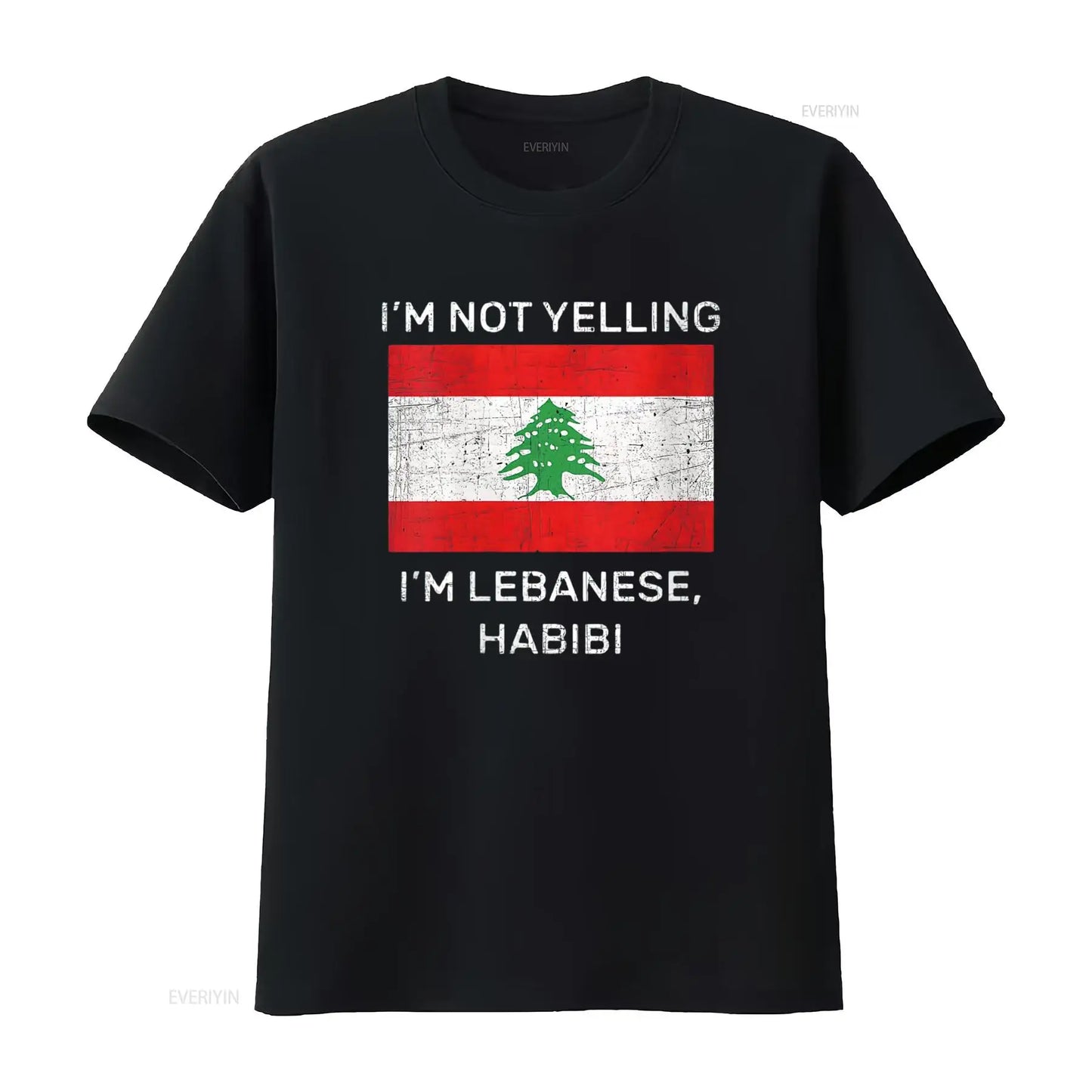 Not Yelling Lebanese Habibi Lebanon Flag T Shirt