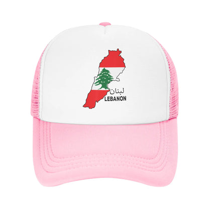Lebanon Flag Map Mesh Baseball Cap